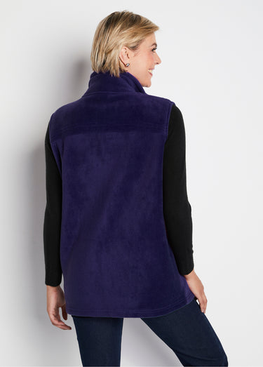 Blouson zippé sans manches polaire Marine