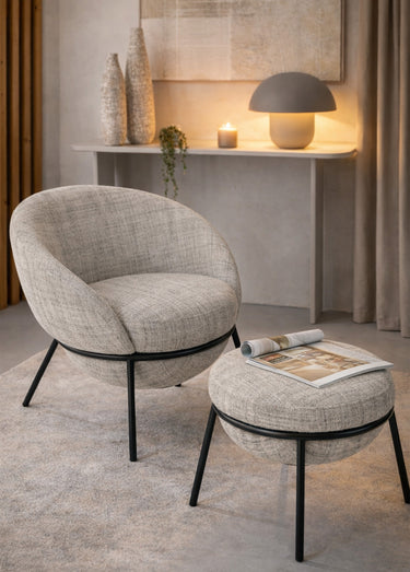 Fauteuil repos tissu + repose pieds 4G Gris