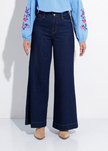 Jean large 5 poches taille haute Brut