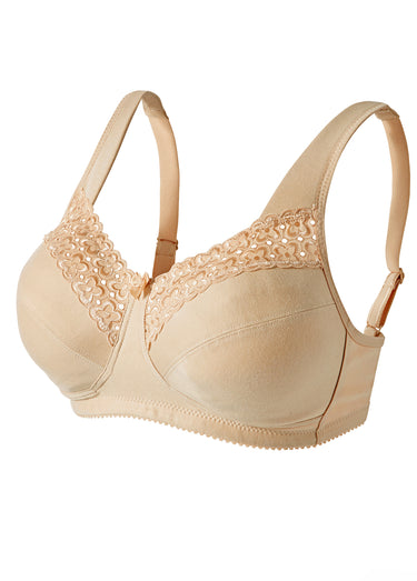 Soutien-gorge sans armatures brodé Chair