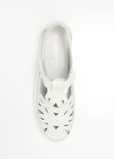 Sandales confortables en cuir avec bride Blanc