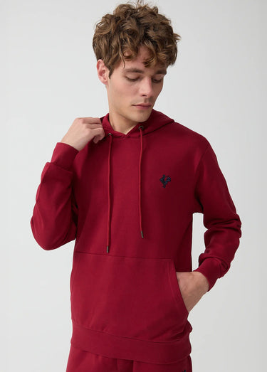 Sweat shirt à capuche poche kangourou Bordeaux