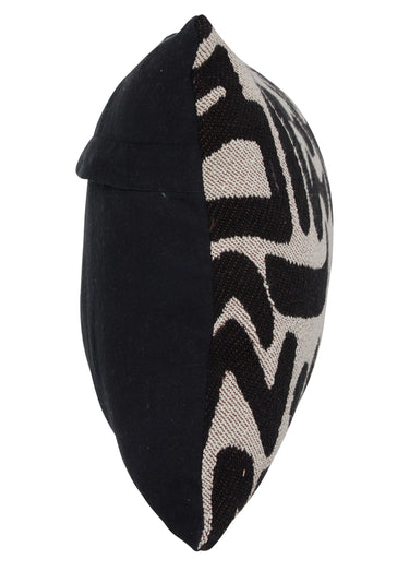 Coussin 80x30cm motif graphique stylisé Noir