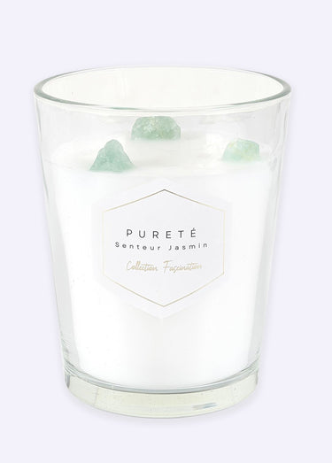 Bougie parfumée dans vase, Pierres 16cm Jasmin