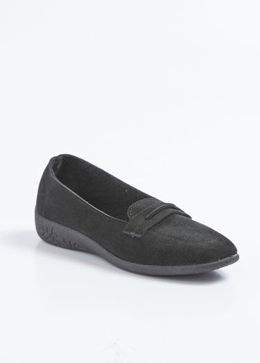 Mocassins compensés souples cuir velours Noir