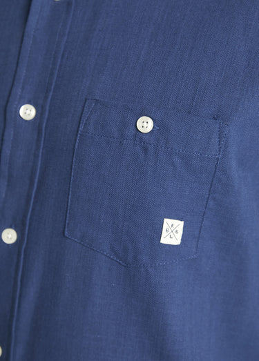Chemise manches longues uni ou carreaux coton Bleu