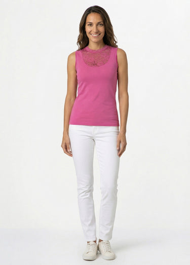 Maillot de corps sans manches dentelle Pivoine
