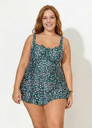 Maillot de bain tankini couvrant léopard Imp Vert