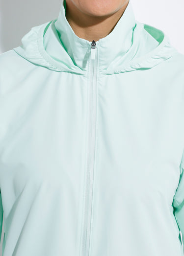 Veste coupe-vent zippée à capuche Vert