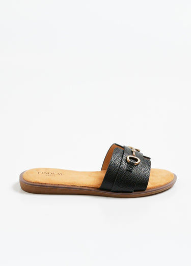 Sandales façon mules avec détail métal Noir