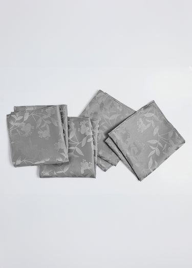 Nappe jacquard damassé végétal Calitex Gris Fonce