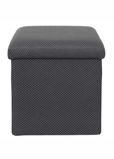 Pouf coffre pliable carré en mesh ATOME Gris