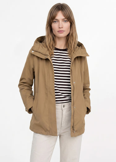 Veste coupe vent imperméable col montant Camel