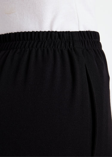 Pantalon droit taille semi élastiquée ventre plat Uni Noir