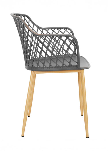 Fauteuils outdoor dossier ajouré losange Gris