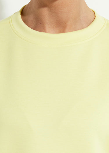 Sweat shirt large col rond, manches 3/4 Jaune Clair