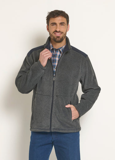 Veste polaire chaude zippée col montant Anthracite