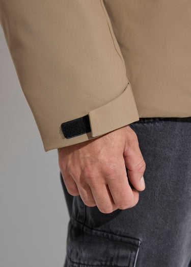 Parka chaude zippée déperlante à capuche Beige