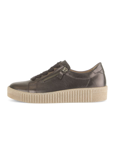 Baskets cuir semelle épaisse Bronze