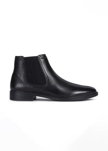 Boots Chelsea classiques en cuir lisse Noir
