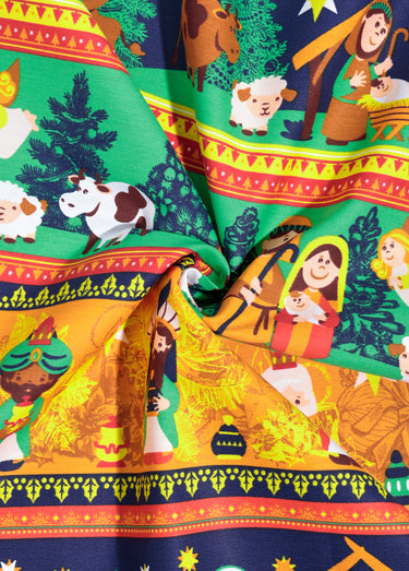 Coupon tissu Noël, motif crèche Imprime Creche