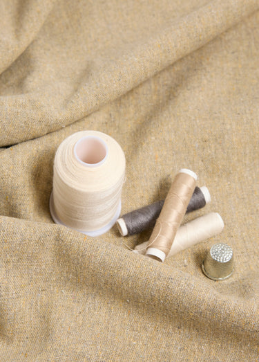 Coupon de tissu en coton moucheté, Milo Beige