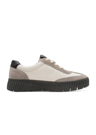 Baskets vintage en cuir, semelle épaisse Gris Clair