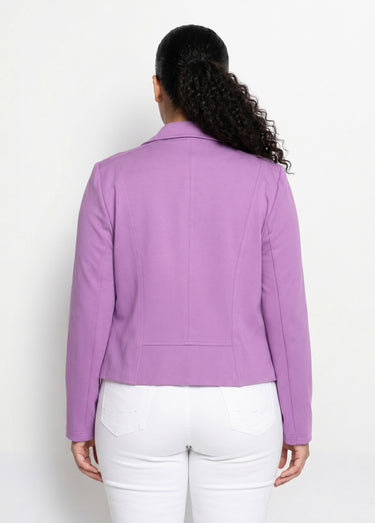 Veste courte zippée droite maille milano Violet