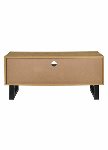 Meuble TV en bois décor forme abstraite Marron/Noir