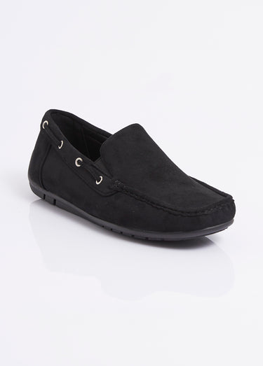 Mocassins suédine, côtés élastiqués Noir