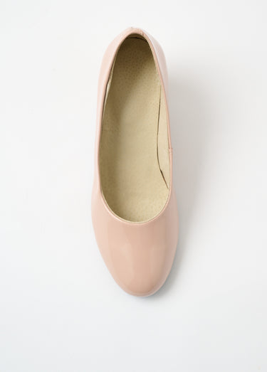 Escarpins cuir bout rond largeur confort Vernis Poudre