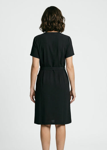 Robe chemisier en crêpe, style ethnique Noir