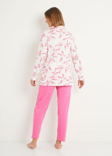 Pyjama imprimé veste boutonnée coton Imprime/Rose