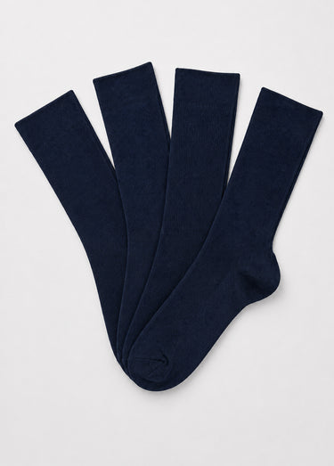 Chaussettes hautes chaudes - lot de 2 paires Marine Lot2