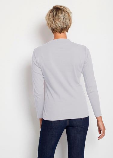 Sous-pull long souple maille douce Uni argent