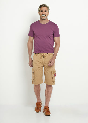 Bermuda long à poches et lien à nouer Beige