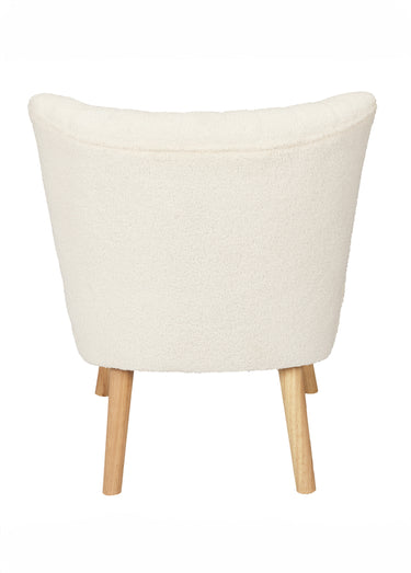 Fauteuil bas confort en bouclette Blanc