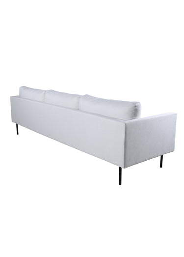 Canapé 3 places en tissu et pieds acier Noir/Beige Clair
