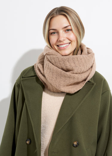 Tour de cou snood en maille mousseuse Taupe