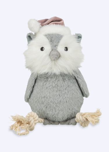 Peluche corde forme Hibou, pour chien Gris