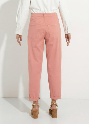 Jean couleur taille haute stretch Terracotta