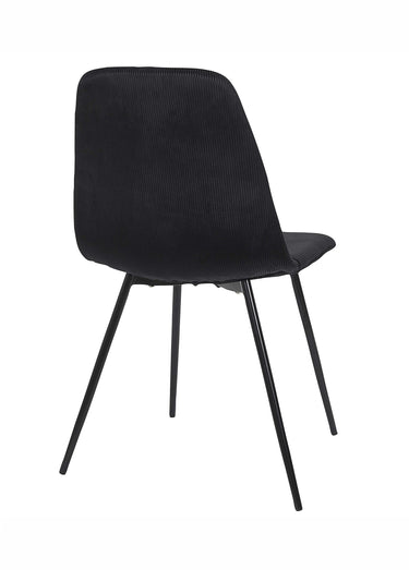 Set 4 Chaises velours cotelé, pieds métal Noir