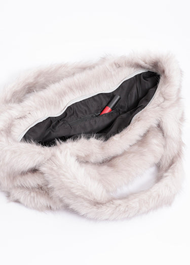 Sac en fausse fourrure unie Gris