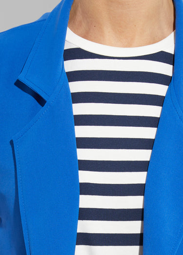 Veste col tailleur manches 3/4 Essentiel Bleu Vif