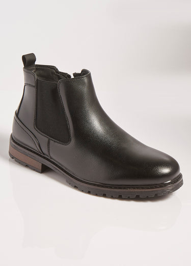 Boots Chelsea avec empiècement talon Noir