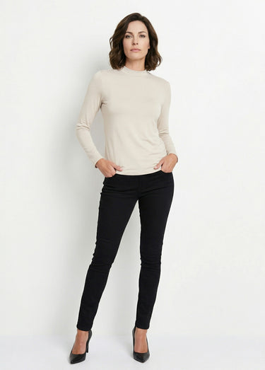 Sous-pull extensible col montant Uni Ecru