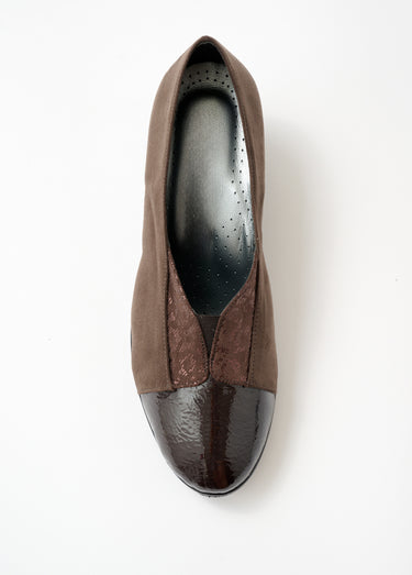 Chaussure de ville compensée largeur confort Marron