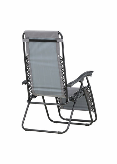 Chaise longue réglable acier + têtière Gris