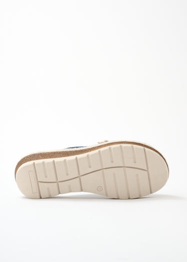 Mules feutrine largeur confort application fantaisie Marine