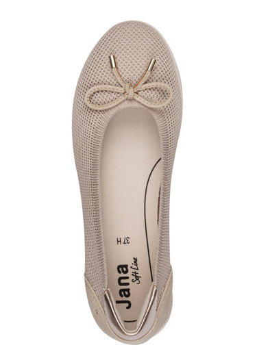 Ballerines compensées en maille mesh Beige